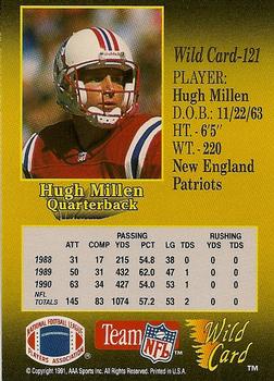 1991 Wild Card - 5 Stripe #121 Hugh Millen Back