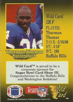 1991 Wild Card - NFL Experience Exchange #126F Thurman Thomas Back