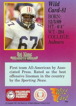 1991 Wild Card Draft - 10 Stripe #81 Ed King Back