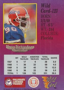 1991 Wild Card Draft - 10 Stripe #123 Huey Richardson Back