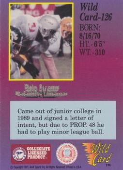 1991 Wild Card Draft - 10 Stripe #126 Eric Swann Back