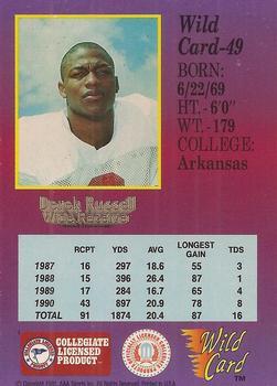 1991 Wild Card Draft - 100 Stripe #49 Derek Russell Back