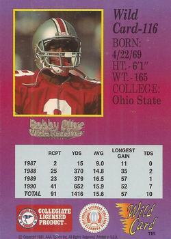 1991 Wild Card Draft - 100 Stripe #116 Bobby Olive Back