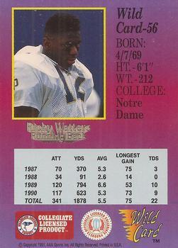 1991 Wild Card Draft - 1000 Stripe #56 Ricky Watters Back