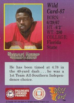 1991 Wild Card Draft - 1000 Stripe #87 Hayward Haynes Back