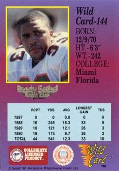 1991 Wild Card Draft - 1000 Stripe #144 Randy Bethel Back