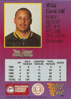 1991 Wild Card Draft - 1000 Stripe #146 Tim James Back