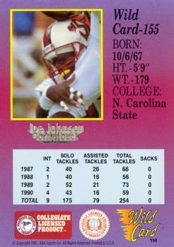 1991 Wild Card Draft - 1000 Stripe #155 Joe Johnson Back