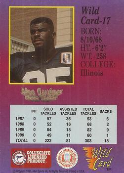1991 Wild Card Draft - 20 Stripe #17 Moe Gardner Back