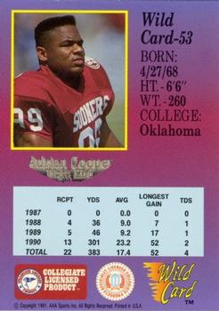 1991 Wild Card Draft - 20 Stripe #53 Adrian Cooper Back