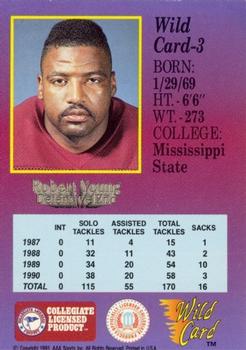 1991 Wild Card Draft - 5 Stripe #3 Robert Young Back