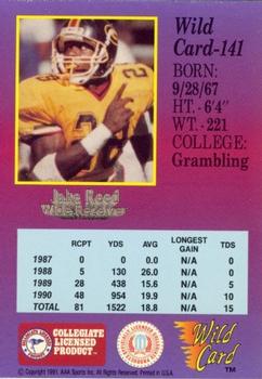 1991 Wild Card Draft - 5 Stripe #141 Jake Reed Back