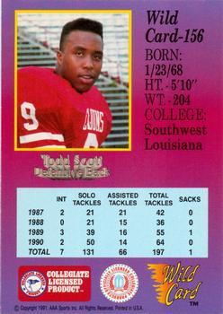 1991 Wild Card Draft - 5 Stripe #156 Todd Scott Back