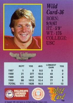 1991 Wild Card Draft - 50 Stripe #36 Gary Wellman Back