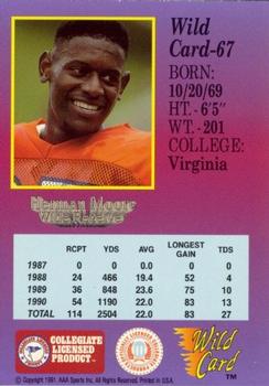 1991 Wild Card Draft - 50 Stripe #67 Herman Moore Back