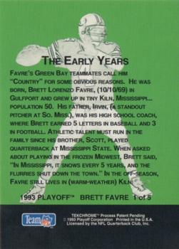 1993 Playoff - Brett Favre #1 Brett Favre Back