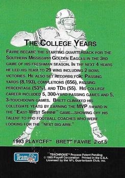 1993 Playoff - Brett Favre #2 Brett Favre Back