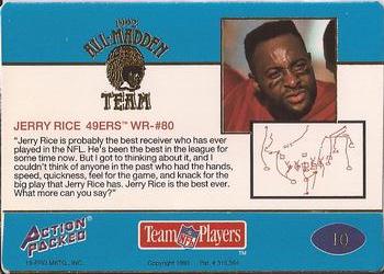 1992 Action Packed All-Madden #10 Jerry Rice Back