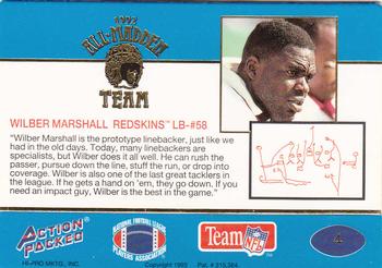 1992 Action Packed All-Madden #4 Wilber Marshall Back