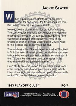1993 Playoff - Playoff Club #PC-7 Jackie Slater Back