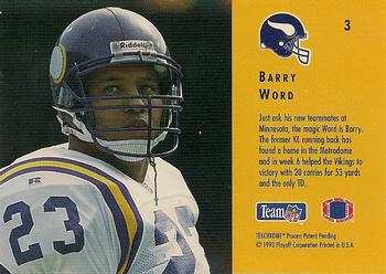 1993 Playoff Contenders #3 Barry Word Back