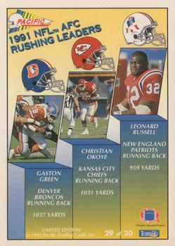 1992 Pacific - Statistical Leaders #29 Thurman Thomas Back