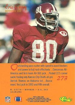 1993 Pro Line Live #273 Eric Curry Back