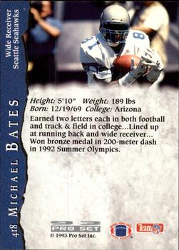1993 Pro Set #418 Michael Bates Back