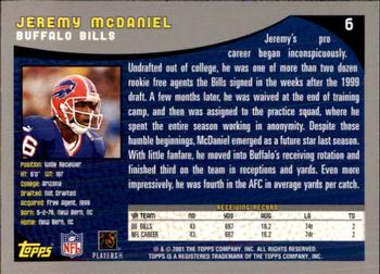2001 Topps - Topps Collection #6 Jeremy McDaniel Back