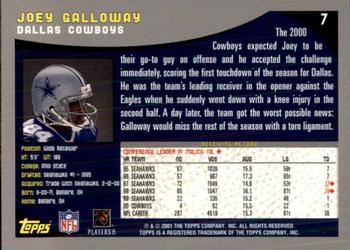 2001 Topps - Topps Collection #7 Joey Galloway Back