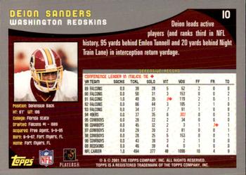 2001 Topps - Topps Collection #10 Deion Sanders Back