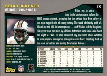 2001 Topps - Topps Collection #13 Brian Walker Back