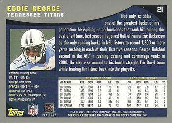 2001 Topps - Topps Collection #21 Eddie George Back