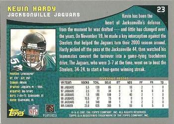 2001 Topps - Topps Collection #23 Kevin Hardy Back