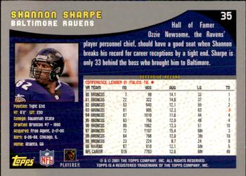 2001 Topps - Topps Collection #35 Shannon Sharpe Back