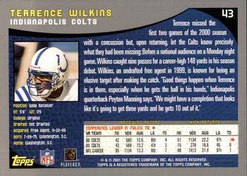2001 Topps - Topps Collection #43 Terrence Wilkins Back