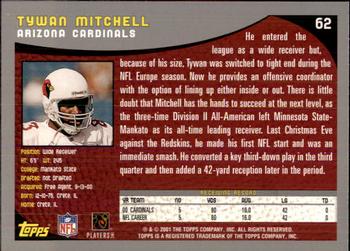 2001 Topps - Topps Collection #62 Tywan Mitchell Back