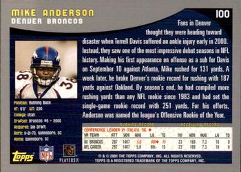 2001 Topps - Topps Collection #100 Mike Anderson Back