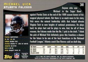 2001 Topps - Topps Collection #311 Michael Vick Back