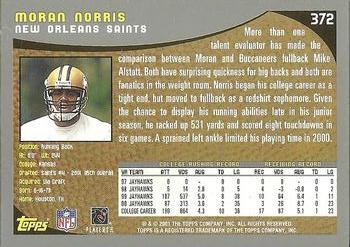 2001 Topps - Topps Collection #372 Moran Norris Back