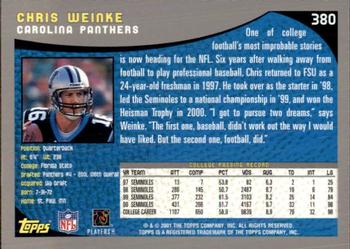 2001 Topps - Topps Collection #380 Chris Weinke Back