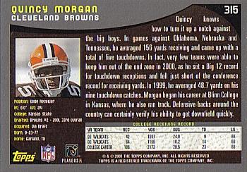2001 Topps - Topps Collection #315 Quincy Morgan Back