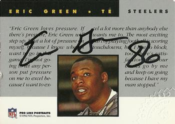 1992 Pro Line Portraits - Autographs #NNO Eric Green Back