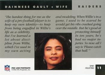 1992 Pro Line Portraits - Wives #11 Dainnese Gault Back