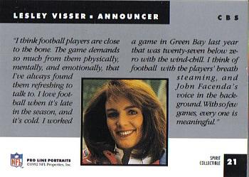 1992 Pro Line Portraits - Wives #21 Lesley Visser Back