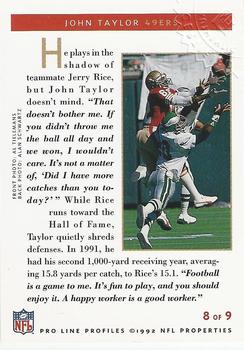 1992 Pro Line Profiles - Autographs #NNO John Taylor Back