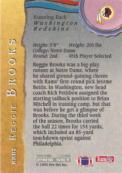 1993 Pro Set - Rookie Running Backs #RRB2 Reggie Brooks Back