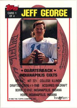1992 Topps - No. 1 Draft Picks of the 90's #1 Jeff George Back