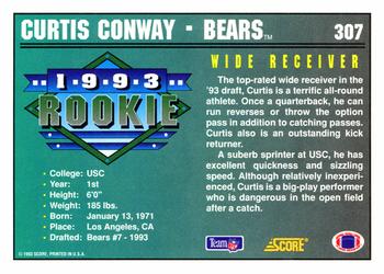 1993 Score #307 Curtis Conway Back