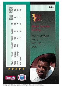 1992 Wild Card - 10 Stripe #142 Mark Carrier Back